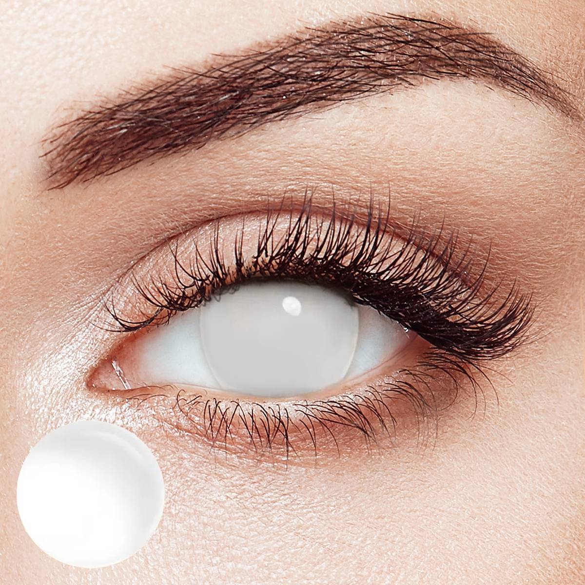 Blind White Sclera 17mm Costume Yearly Contact Lenses