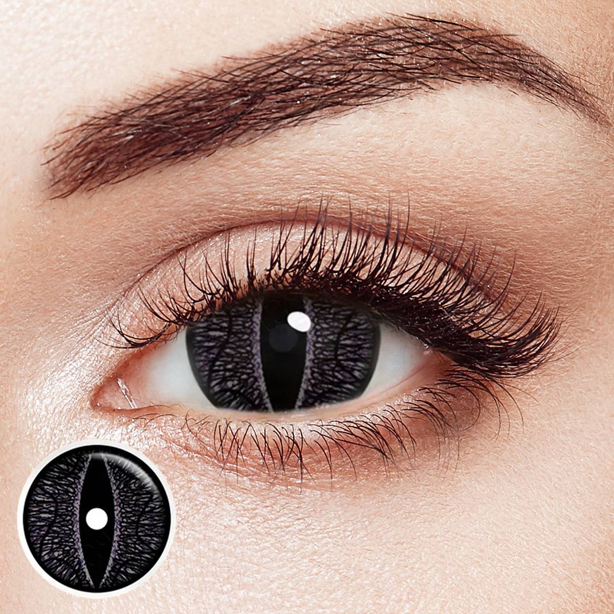 Devil's Eye Black Sclera 17mm Costume Yearly Contact Lenses