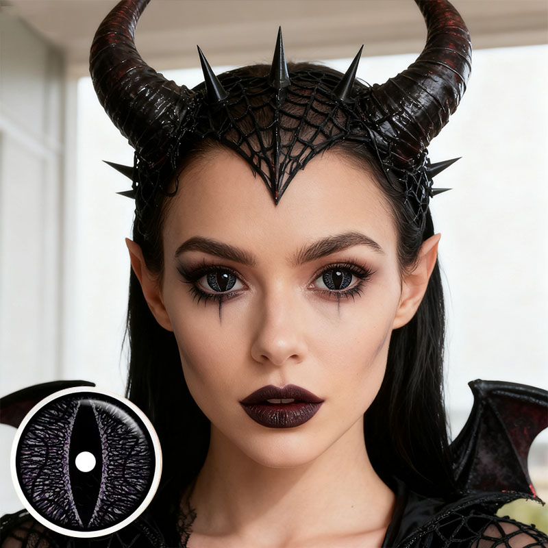 Devil's Eye Black Sclera 17mm Costume Yearly Contact Lenses