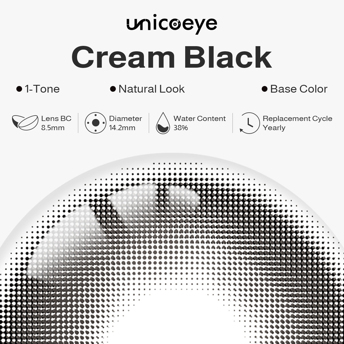 Cream Black Yearly Contact Lenses