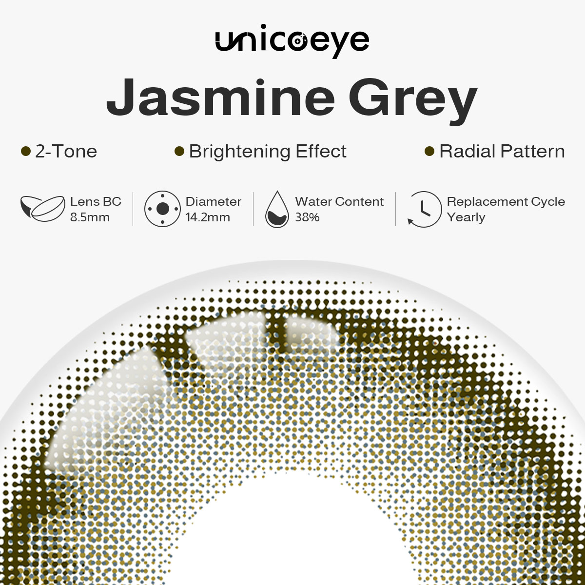 Jasmine Grey Yearly Contact Lenses