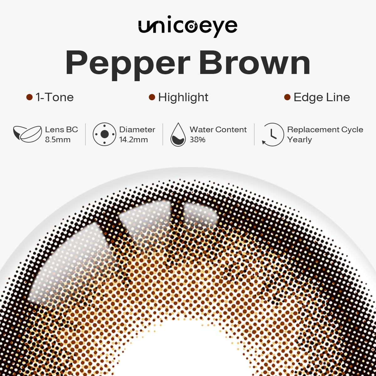 Pepper Brown Yearly Contact Lenses