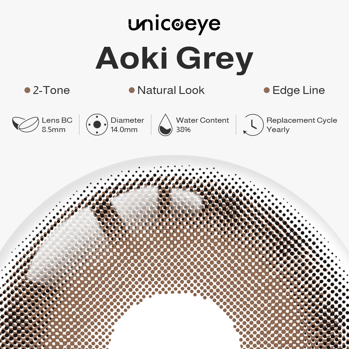 Aoki Grey Yearly Contact Lenses