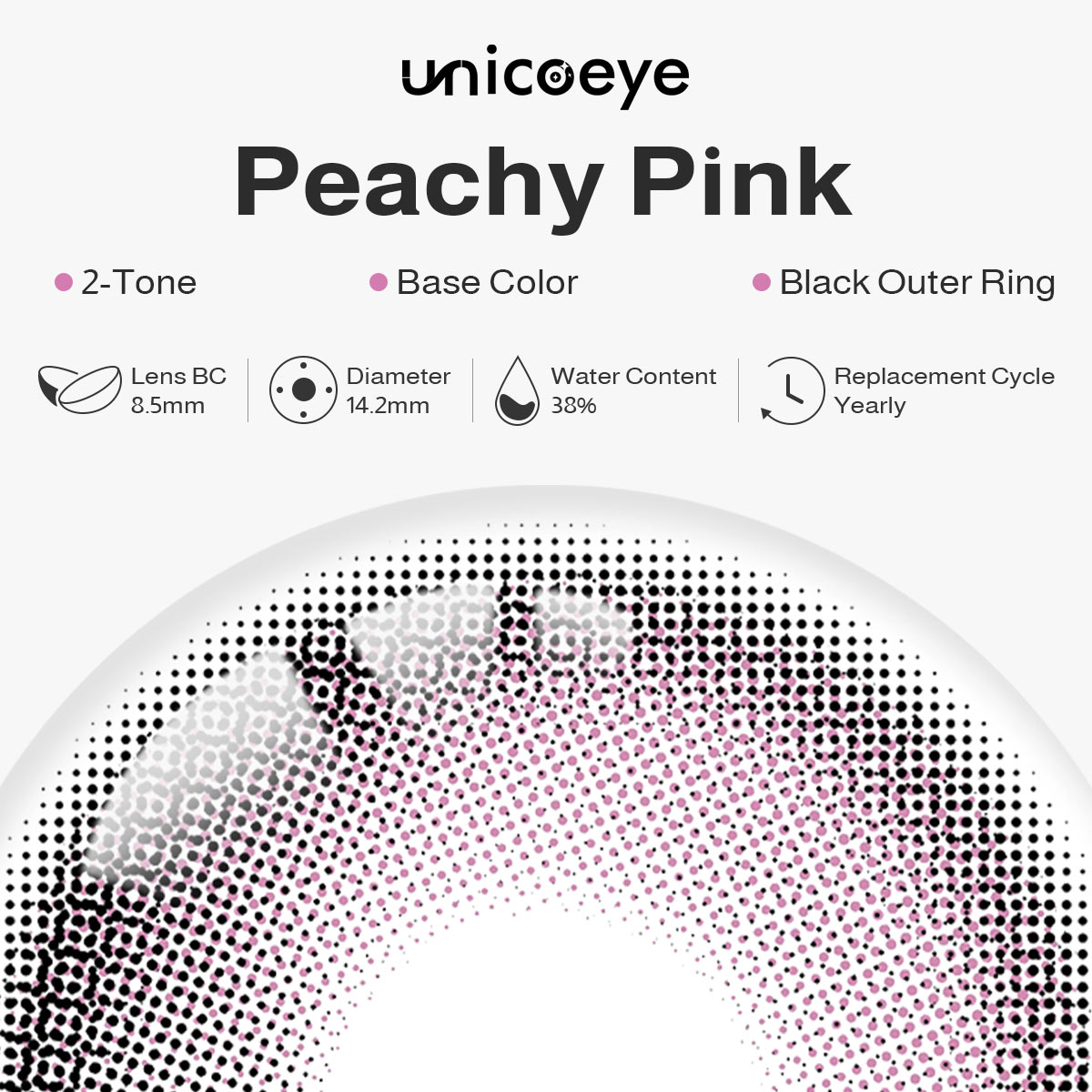 Peachy Pink Yearly Contact Lenses