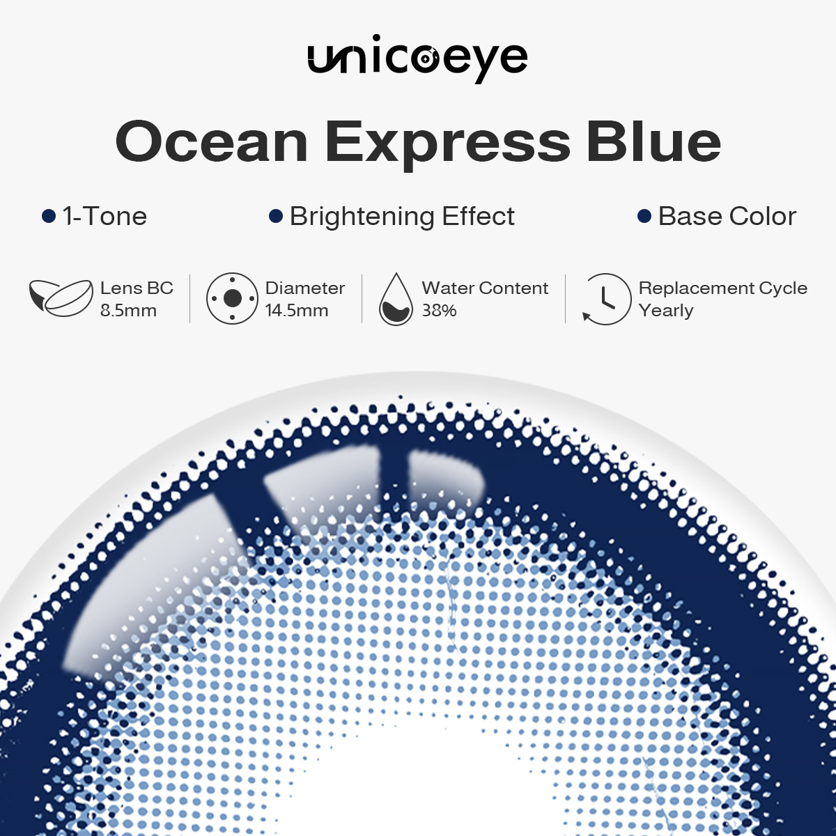 Ocean Express Blue Yearly Contact Lenses