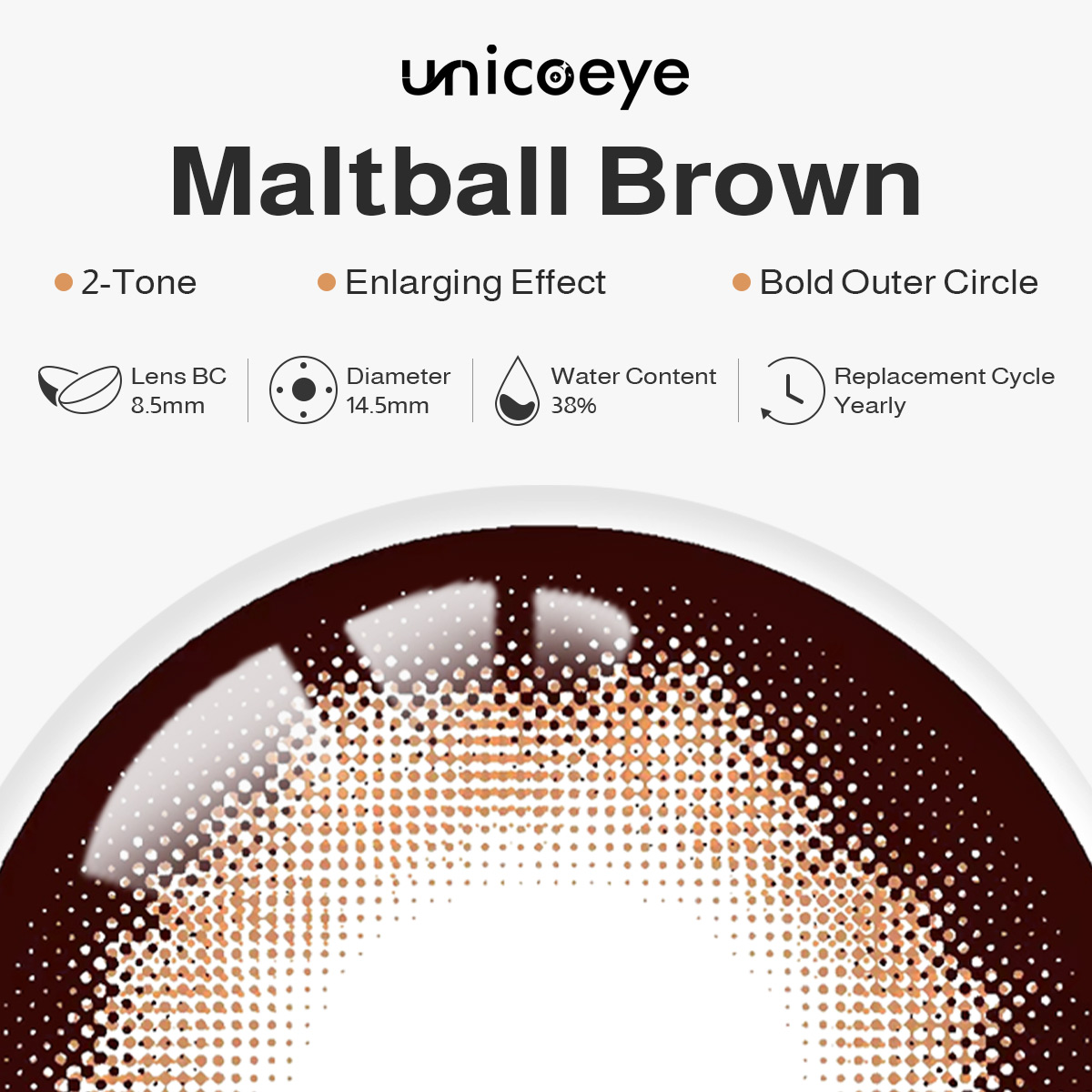 Maltball Brown Yearly Contact Lenses