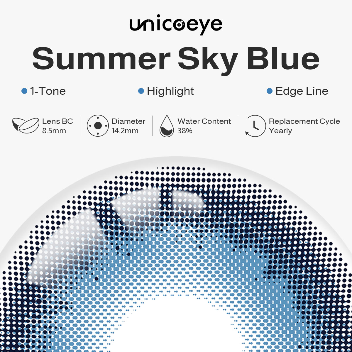 Summer Sky Blue Yearly Contact Lenses