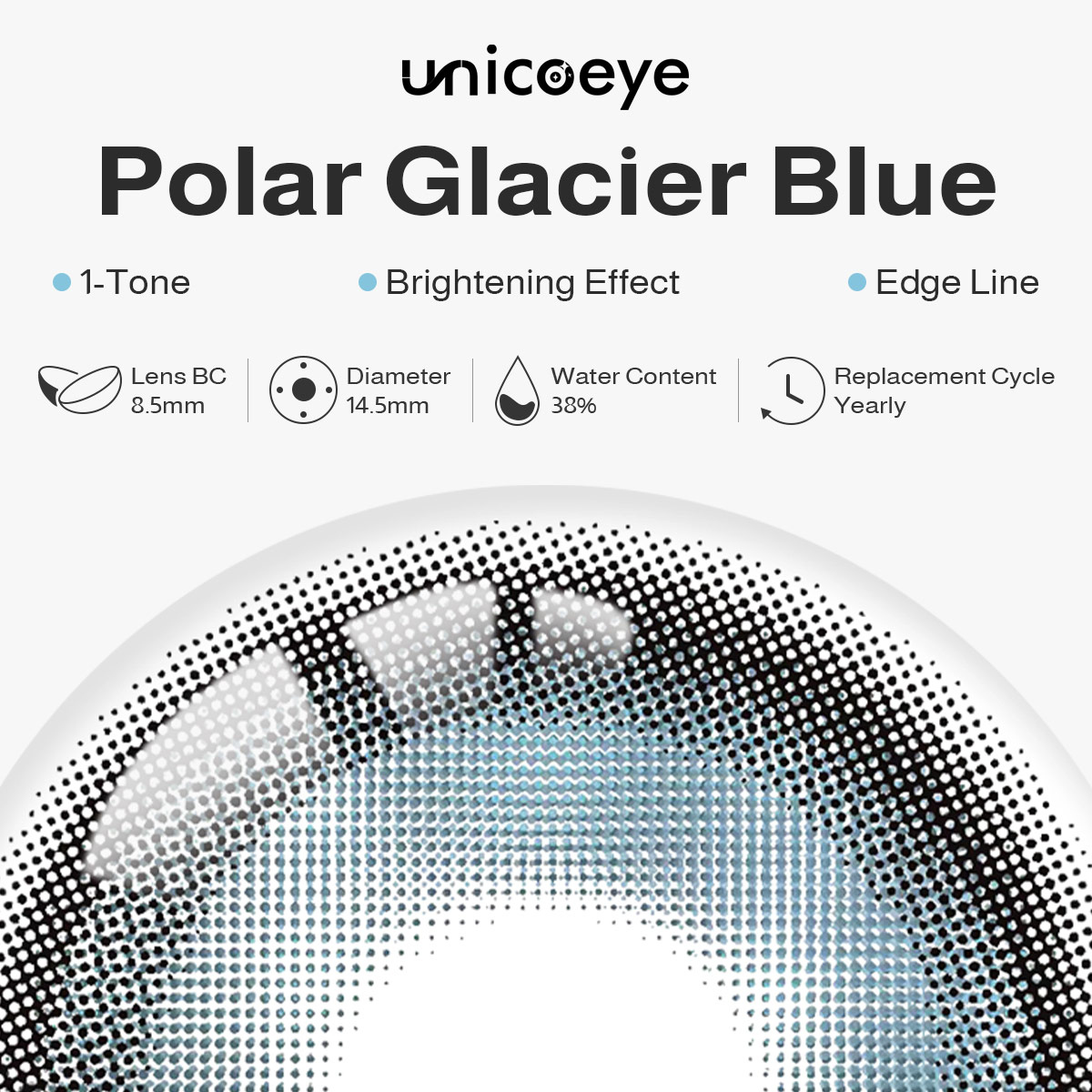 Polar Glacier Blue Yearly Contact Lenses