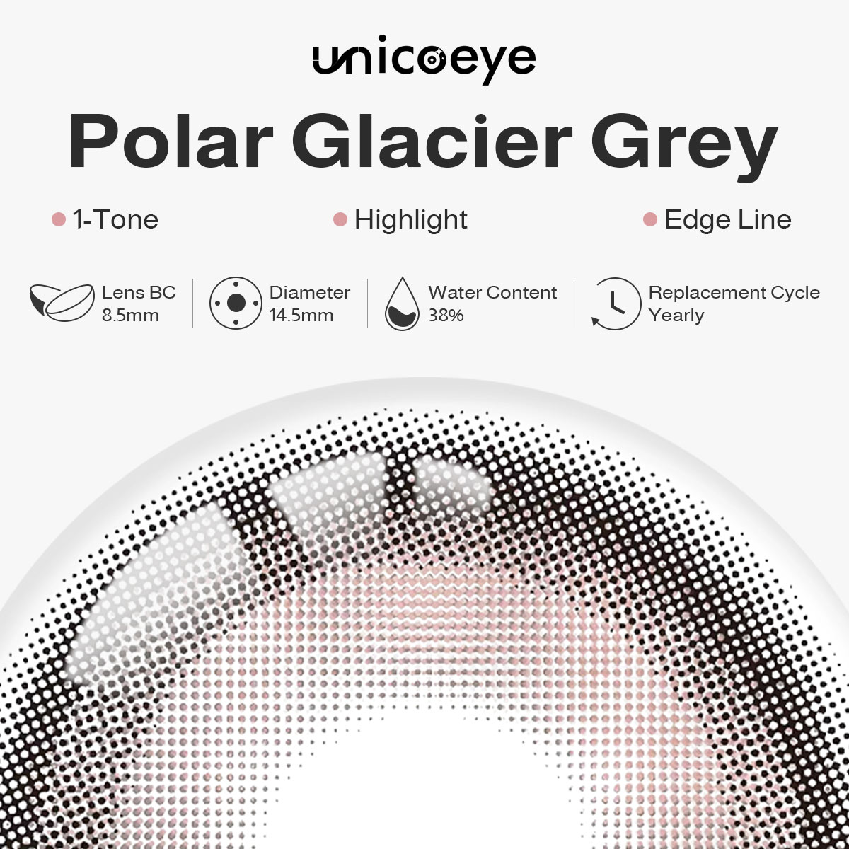 Polar Glacier Grey Yearly Contact Lenses