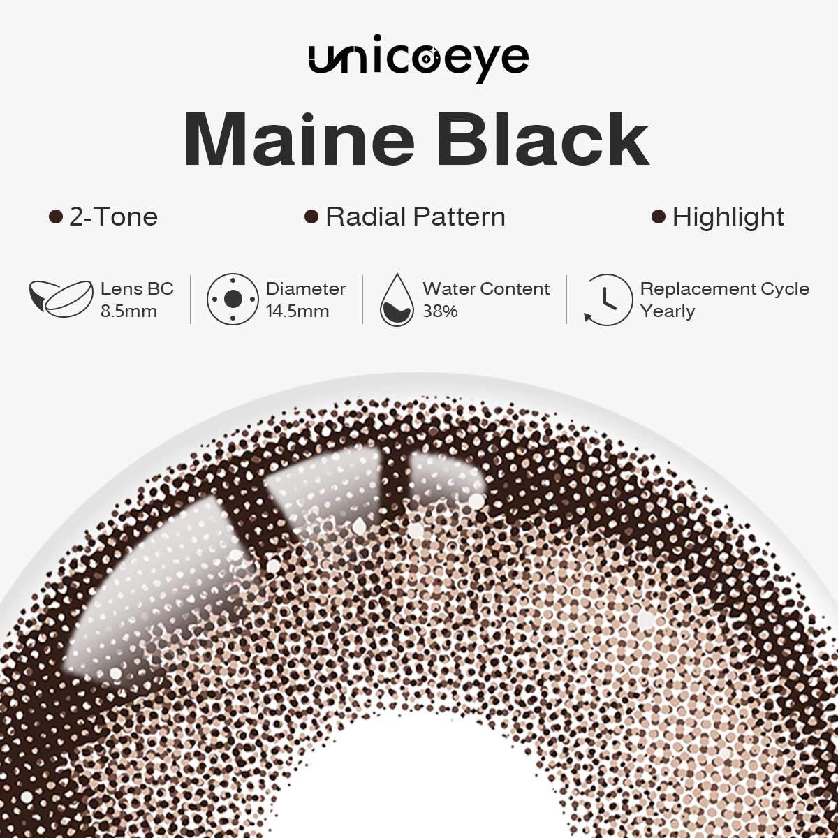 Maine Black Yearly Contact Lenses