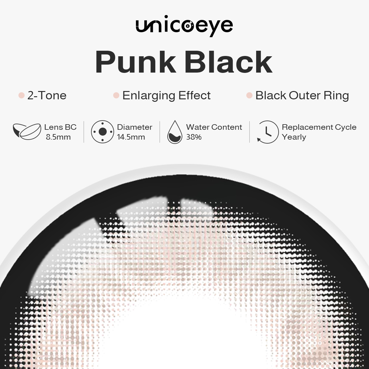 Punk Black Yearly Contact Lenses
