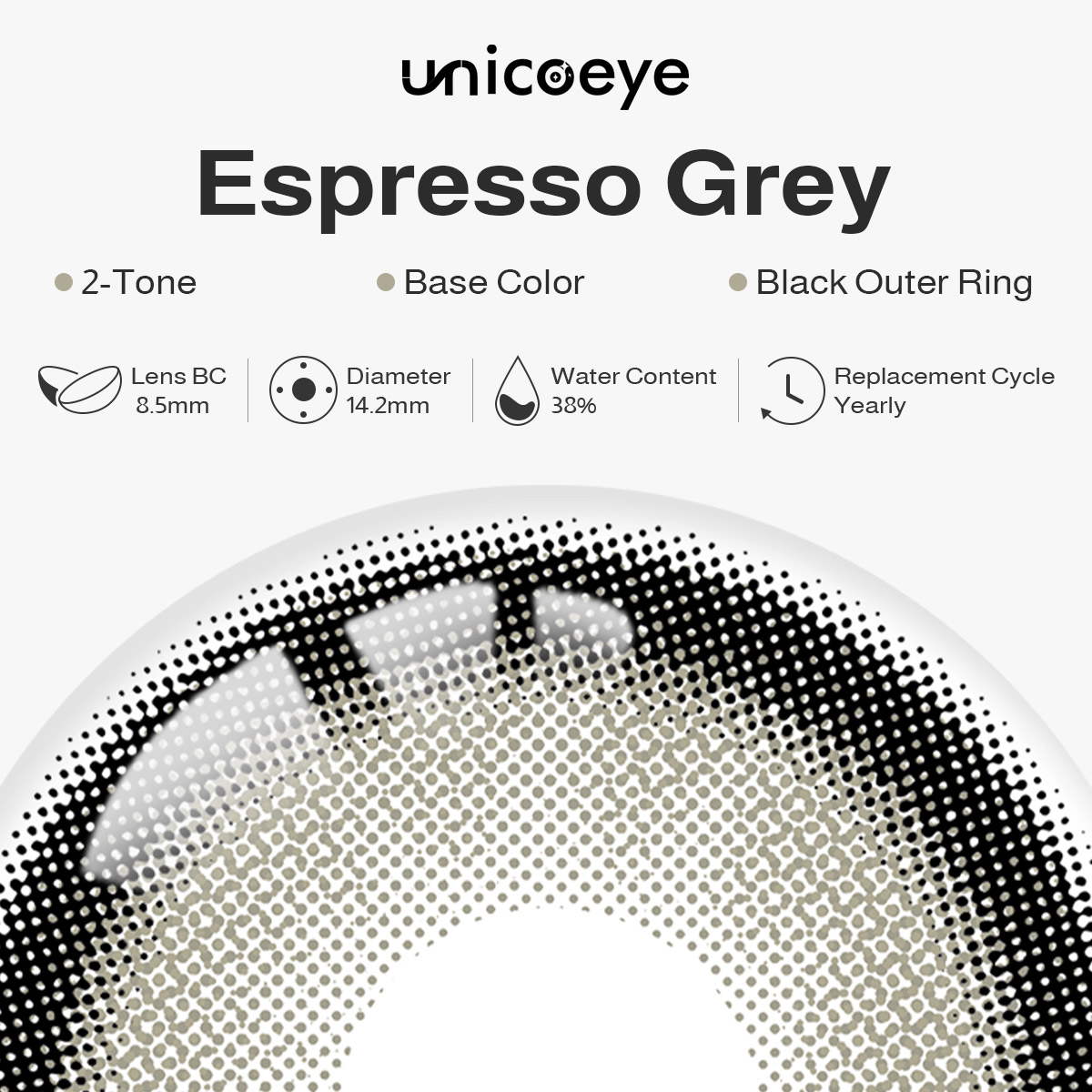 Espresso Grey Yearly Contact Lenses