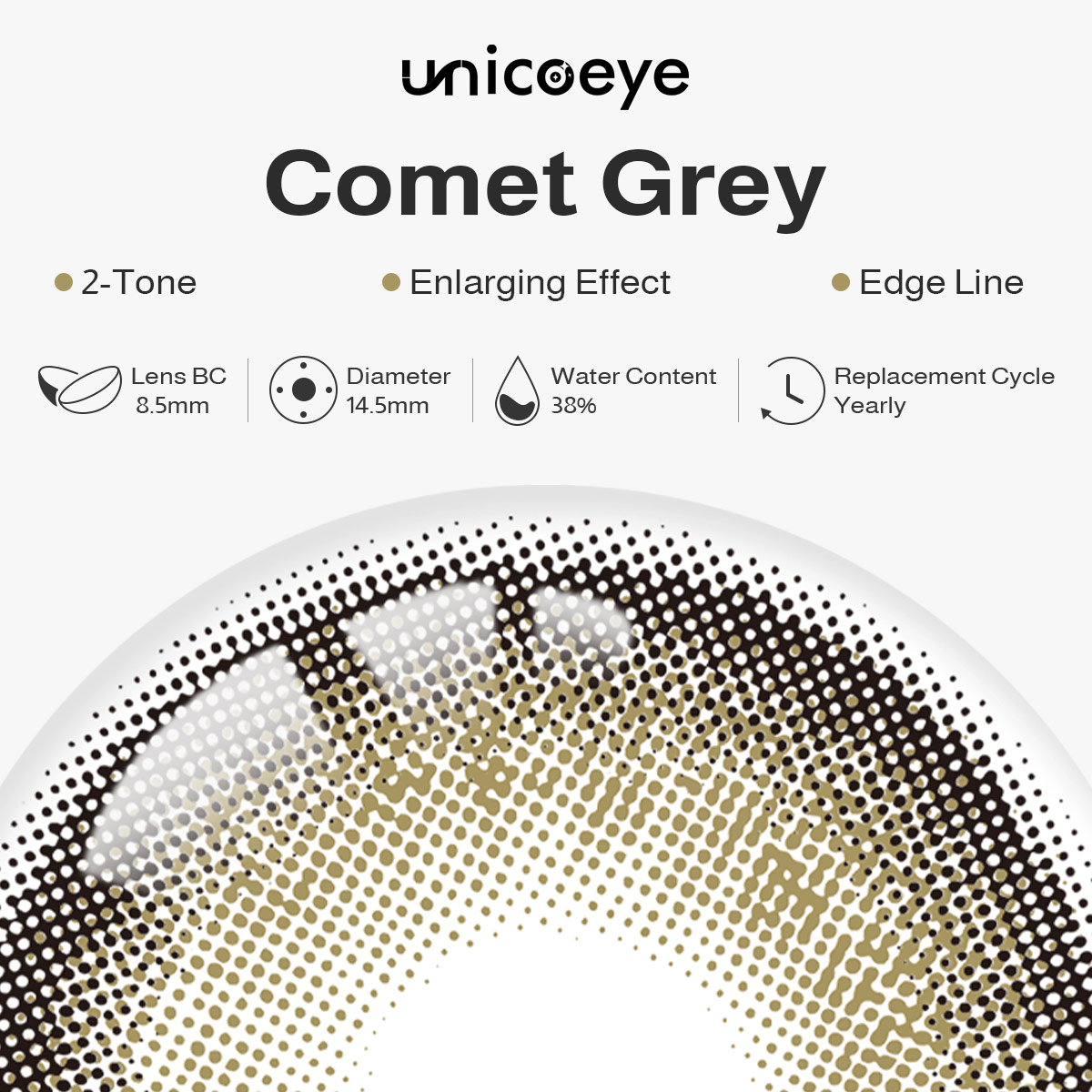 Comet Grey Yearly Contact Lenses