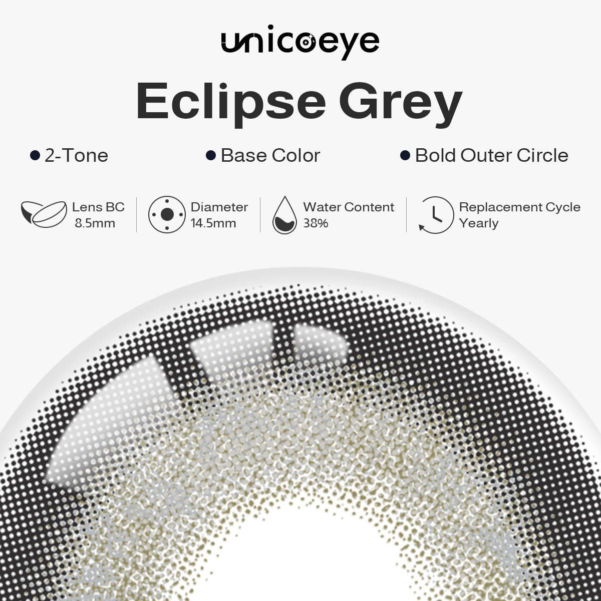 Eclipse Grey Yearly Contact Lenses