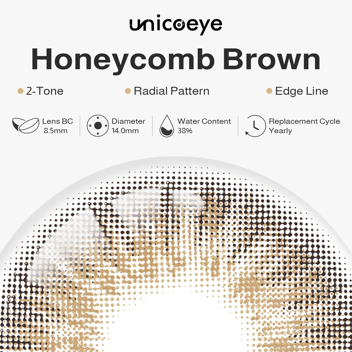 Honeycomb Brown Yearly Contact Lenses