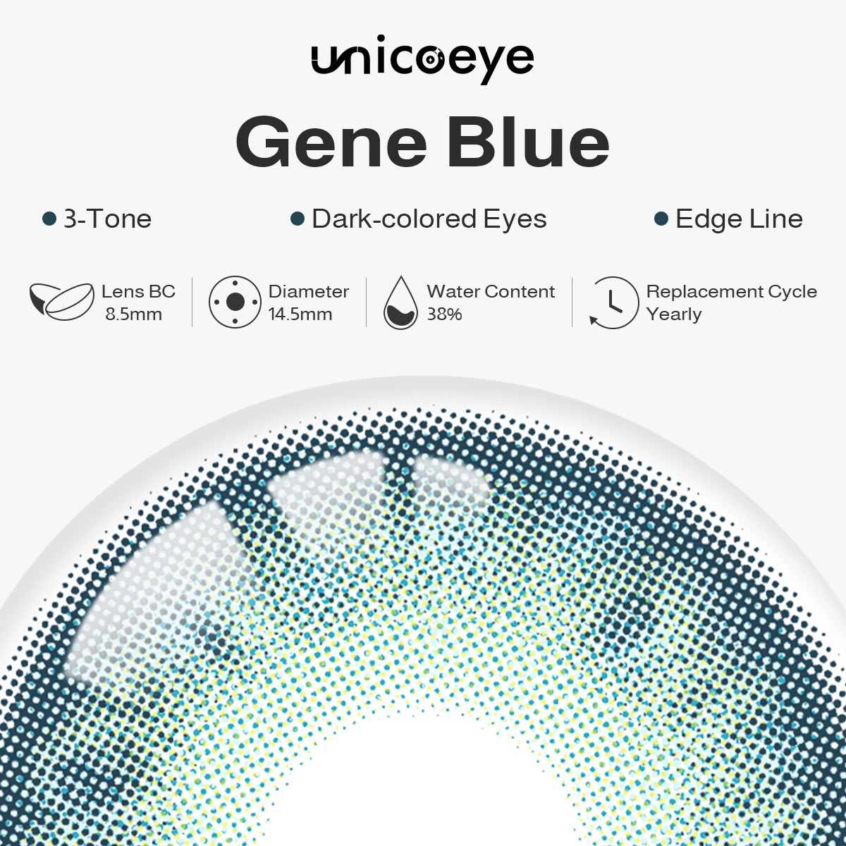 Gene Blue Yearly Contact Lenses