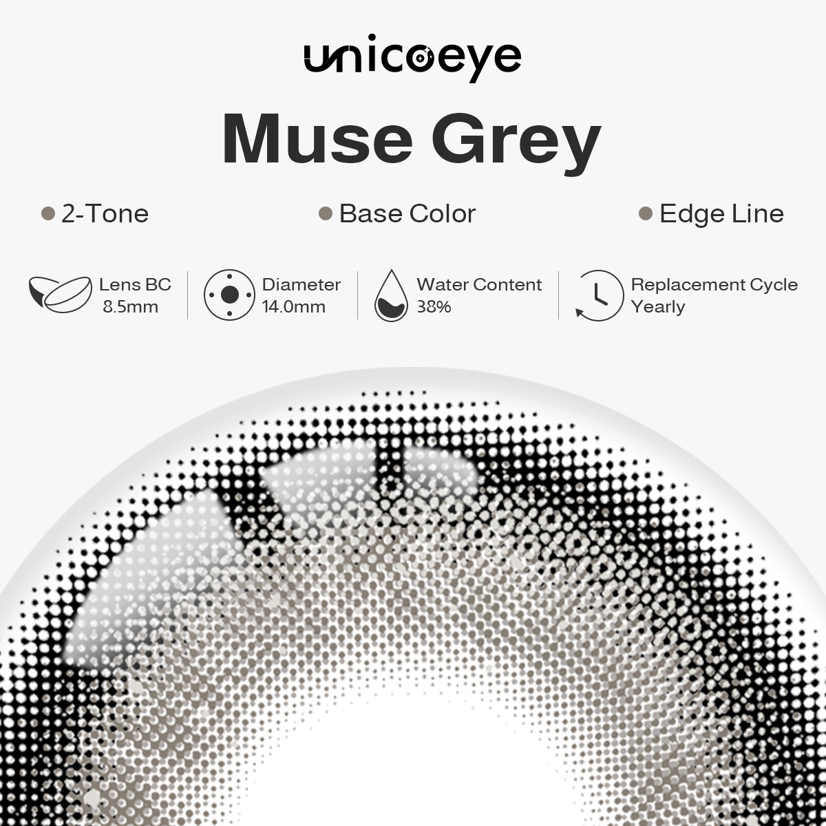 Muse Grey Yearly Contact Lenses