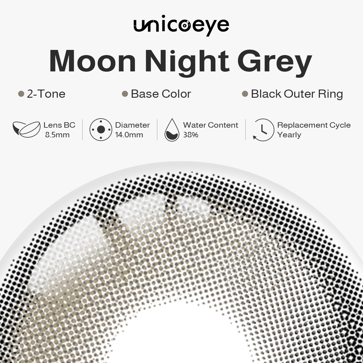 Moon Night Grey Yearly Contact Lenses