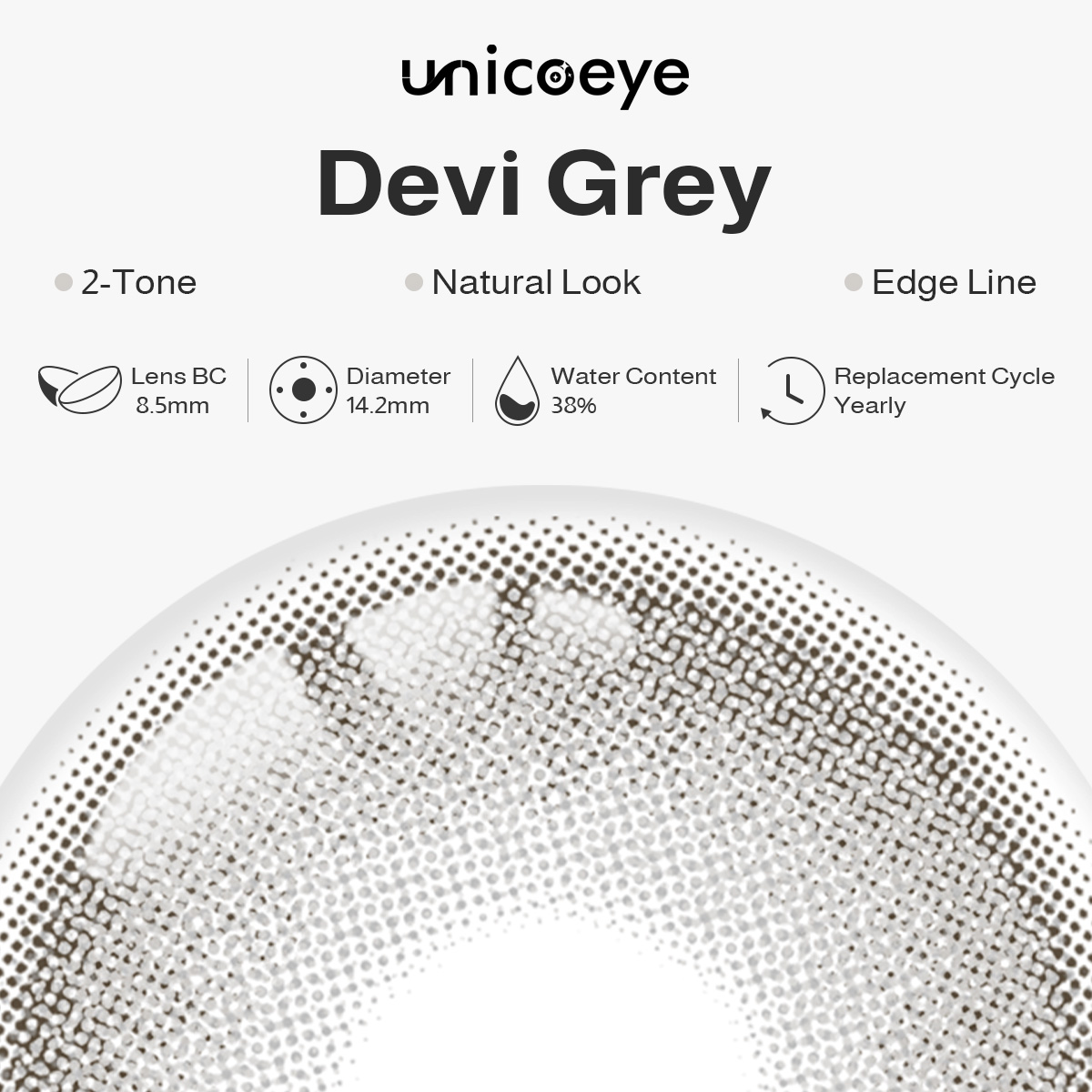 Devi Grey Yearly Contact Lenses