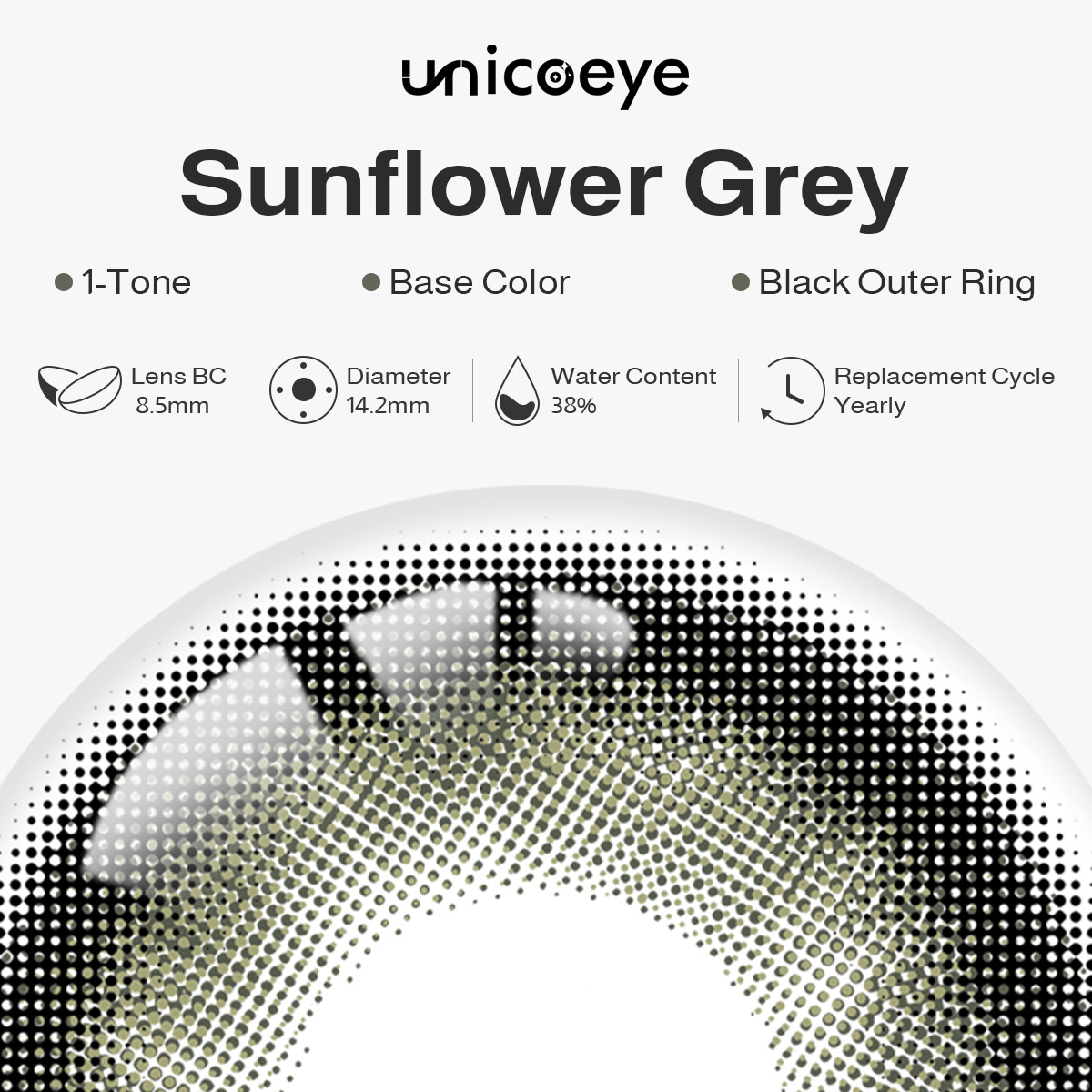 Sunflower Grey Yearly Contact Lenses
