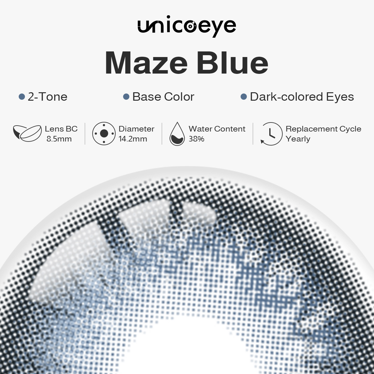 Maze Blue Yearly Contact Lenses