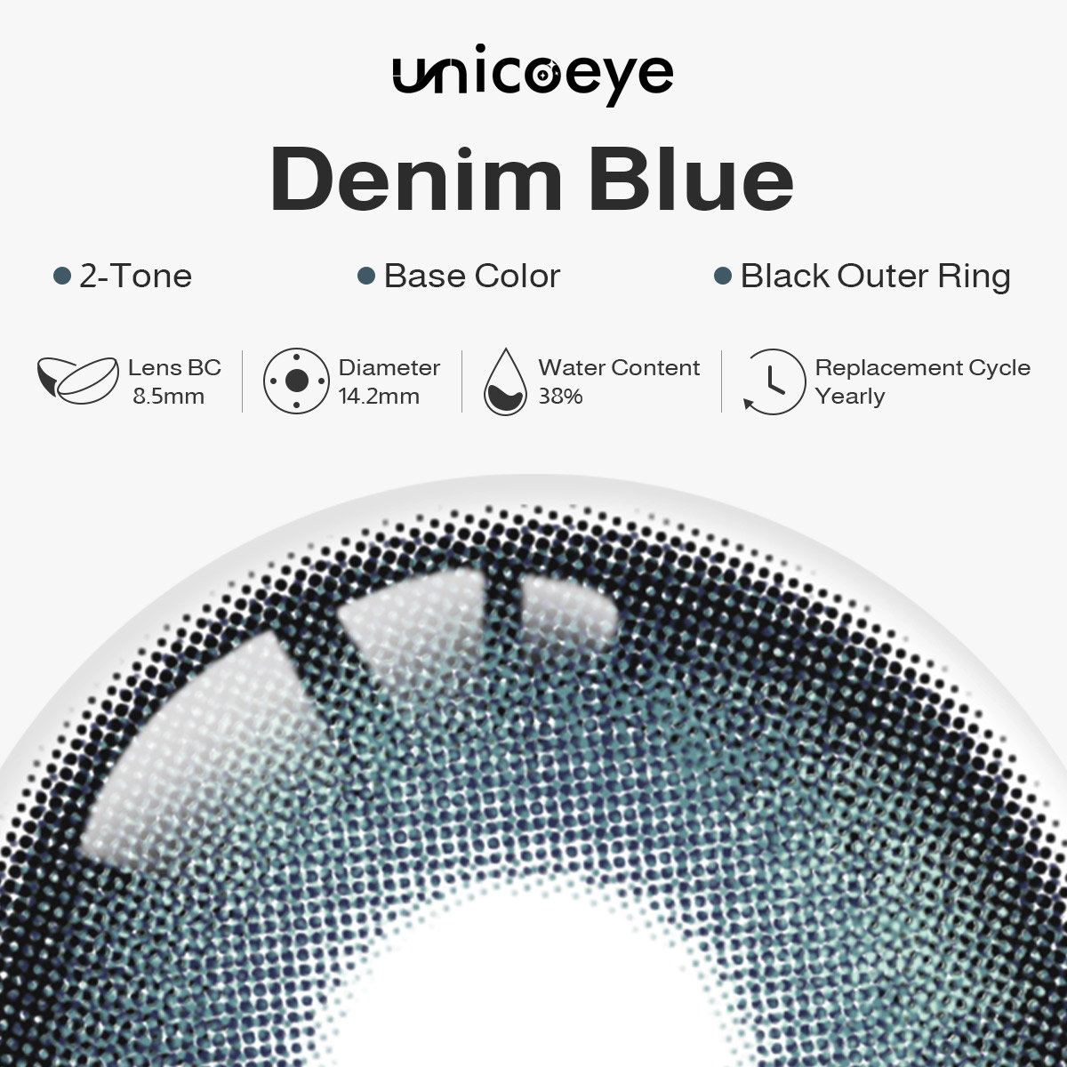 Denim Blue Yearly Contact Lenses