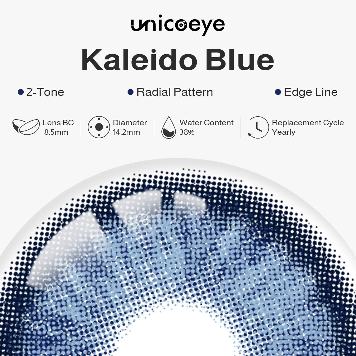 Kaleido Blue Yearly Contact Lenses