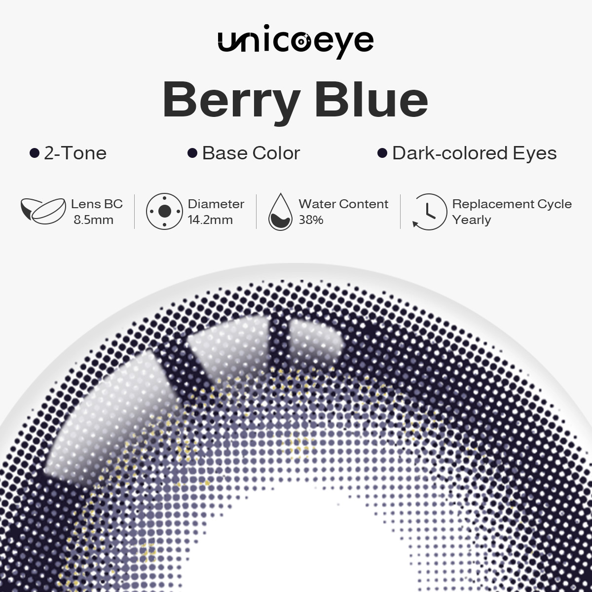 Berry Blue Yearly Contact Lenses