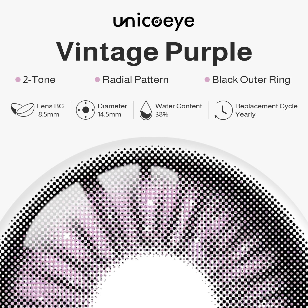 Vintage Purple Yearly Contact Lenses