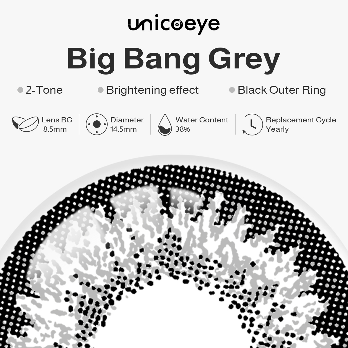 Big Bang Grey Yearly Contact Lenses
