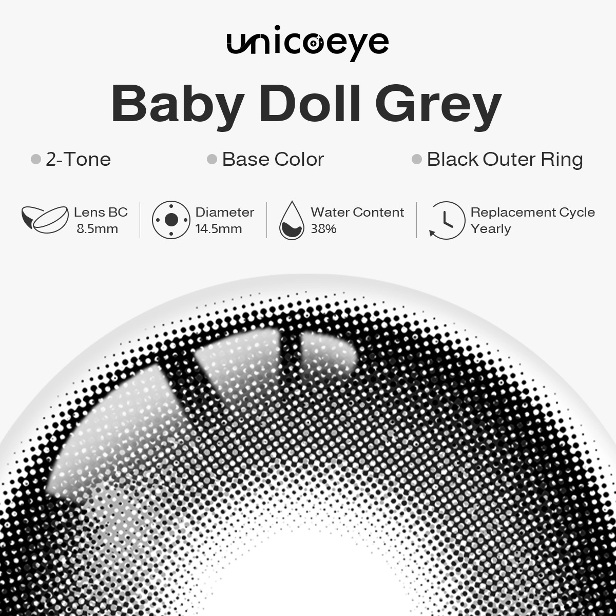 Baby Doll Grey Yearly Contact Lenses