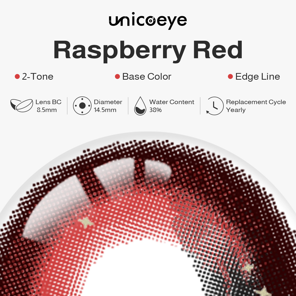 Raspberry Red Yearly Contact Lenses