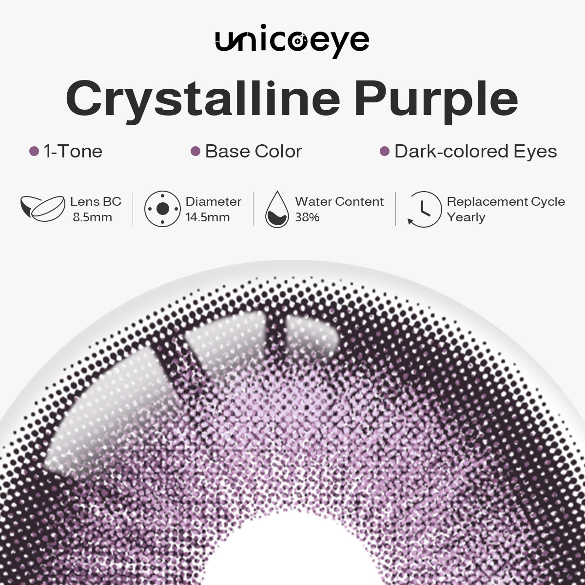 Crystalline Purple Yearly Contact Lenses