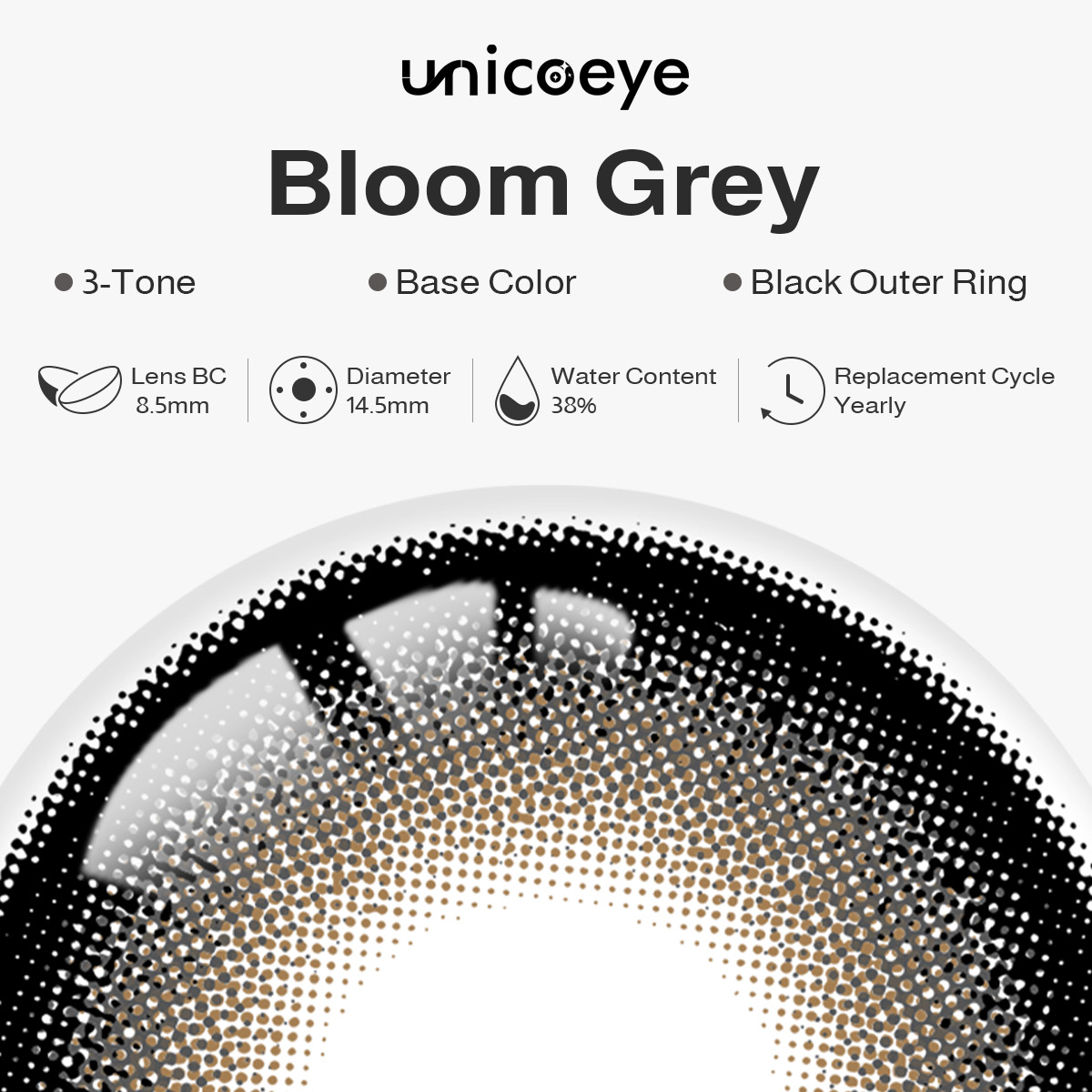 Bloom Grey Yearly Contact Lenses