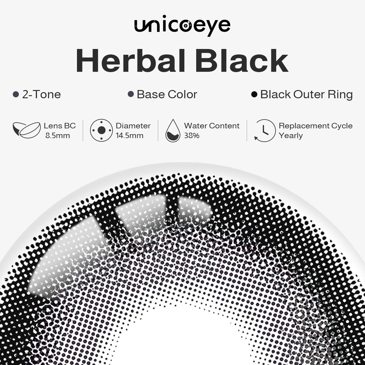 Herbal Black Yearly Contact Lenses