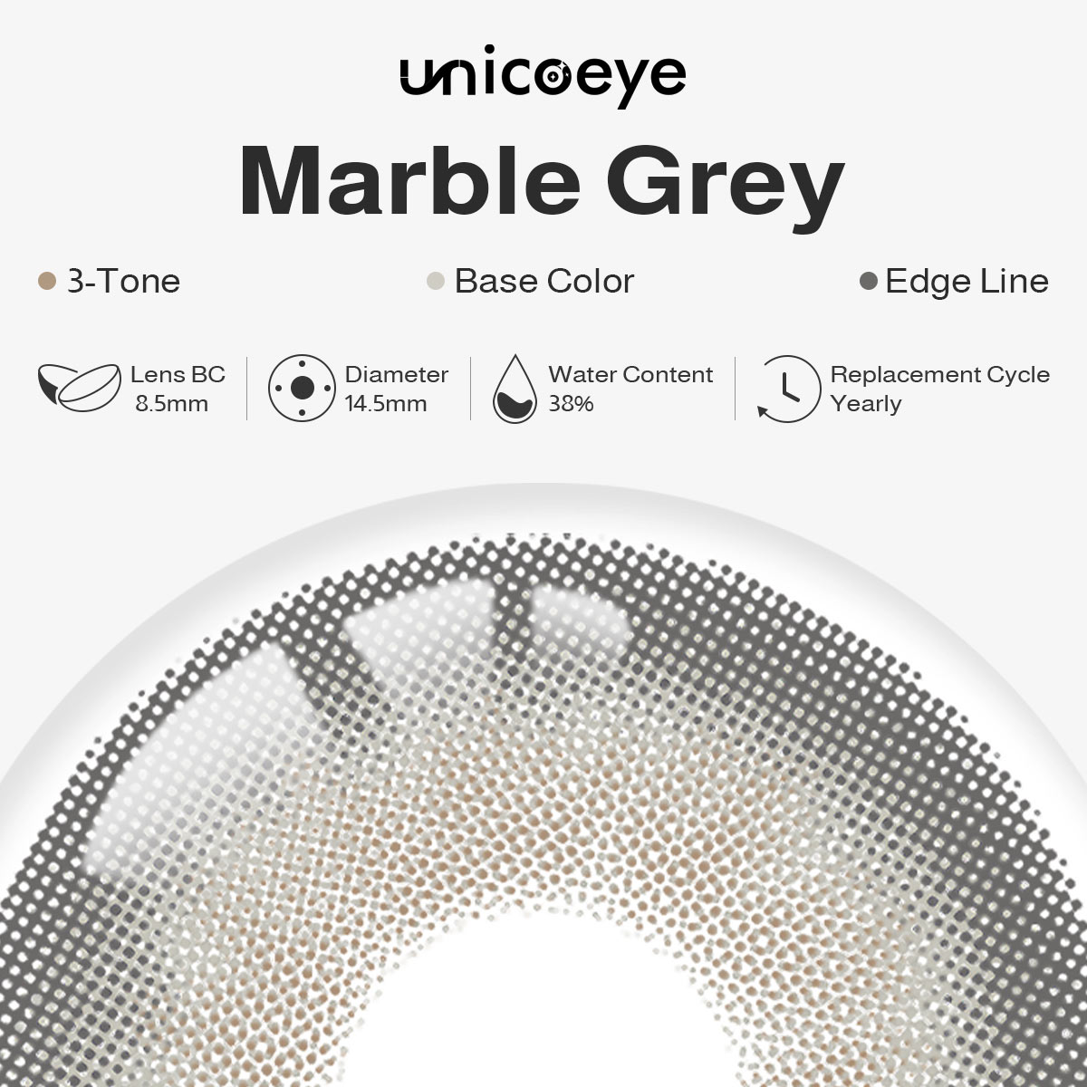 Marble Grey Yearly Contact Lenses