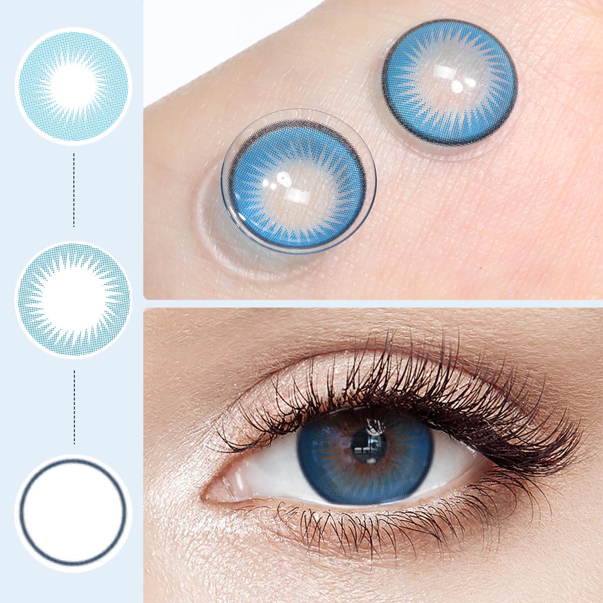 Pinwheel Blue 6 Months Contact Lenses