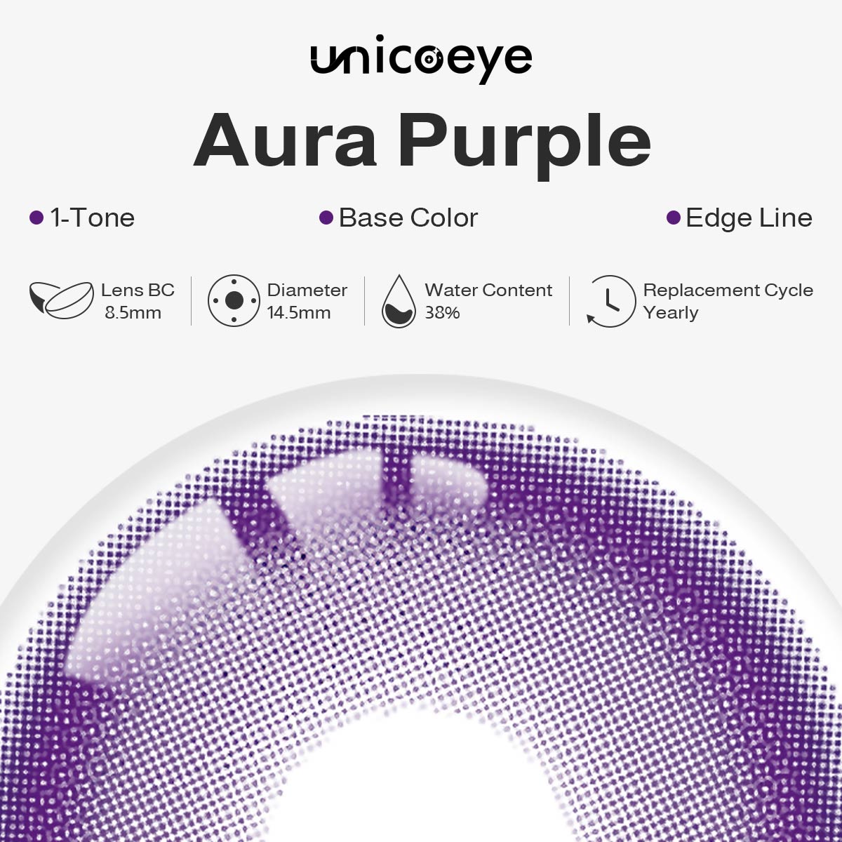 Aura Purple Yearly Contact Lenses
