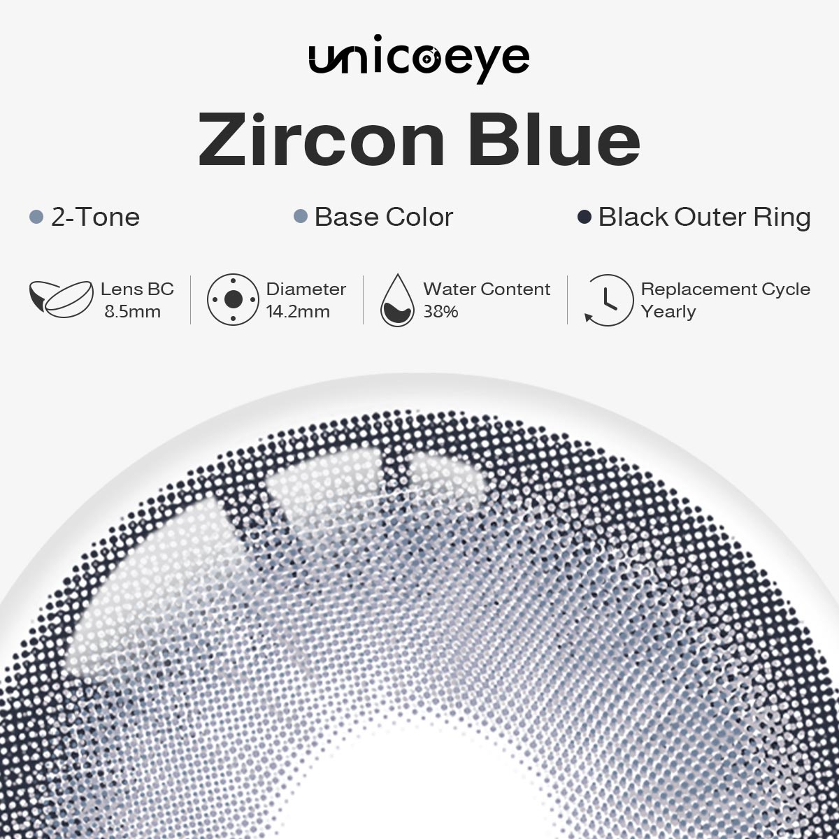 Zircon Blue Yearly Contact Lenses