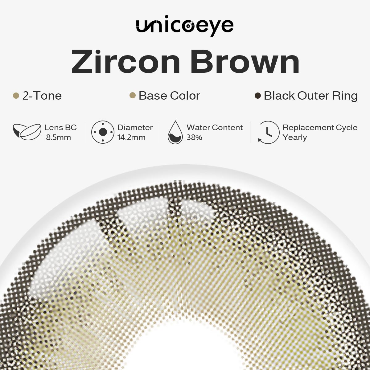 Zircon Brown Yearly Contact Lenses