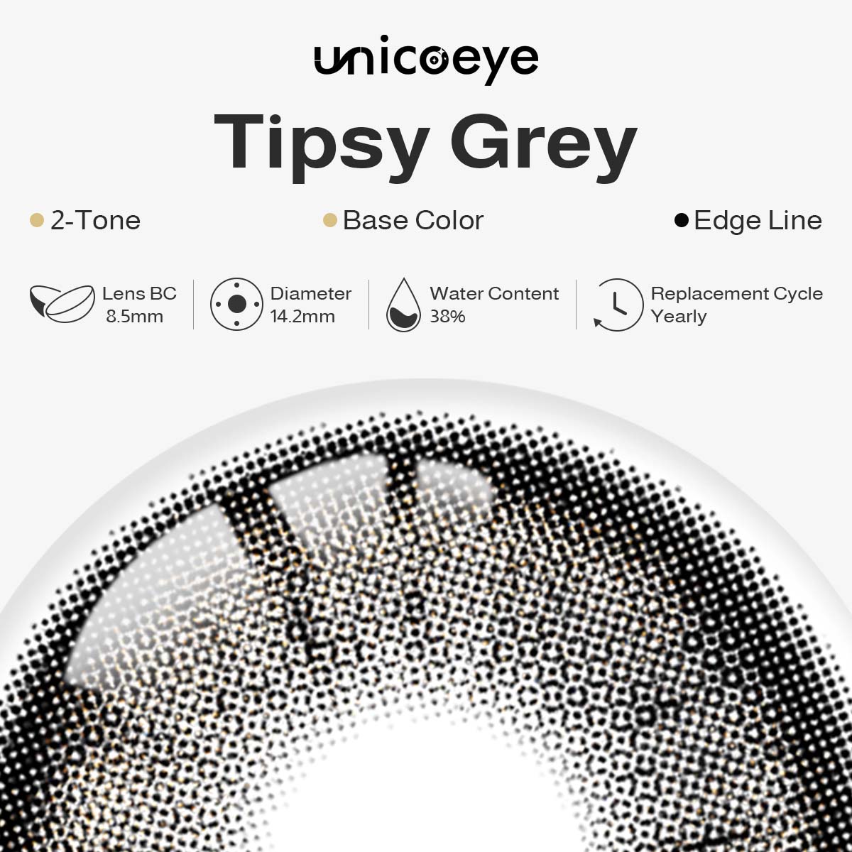 Tipsy Gray Yearly Contact Lenses
