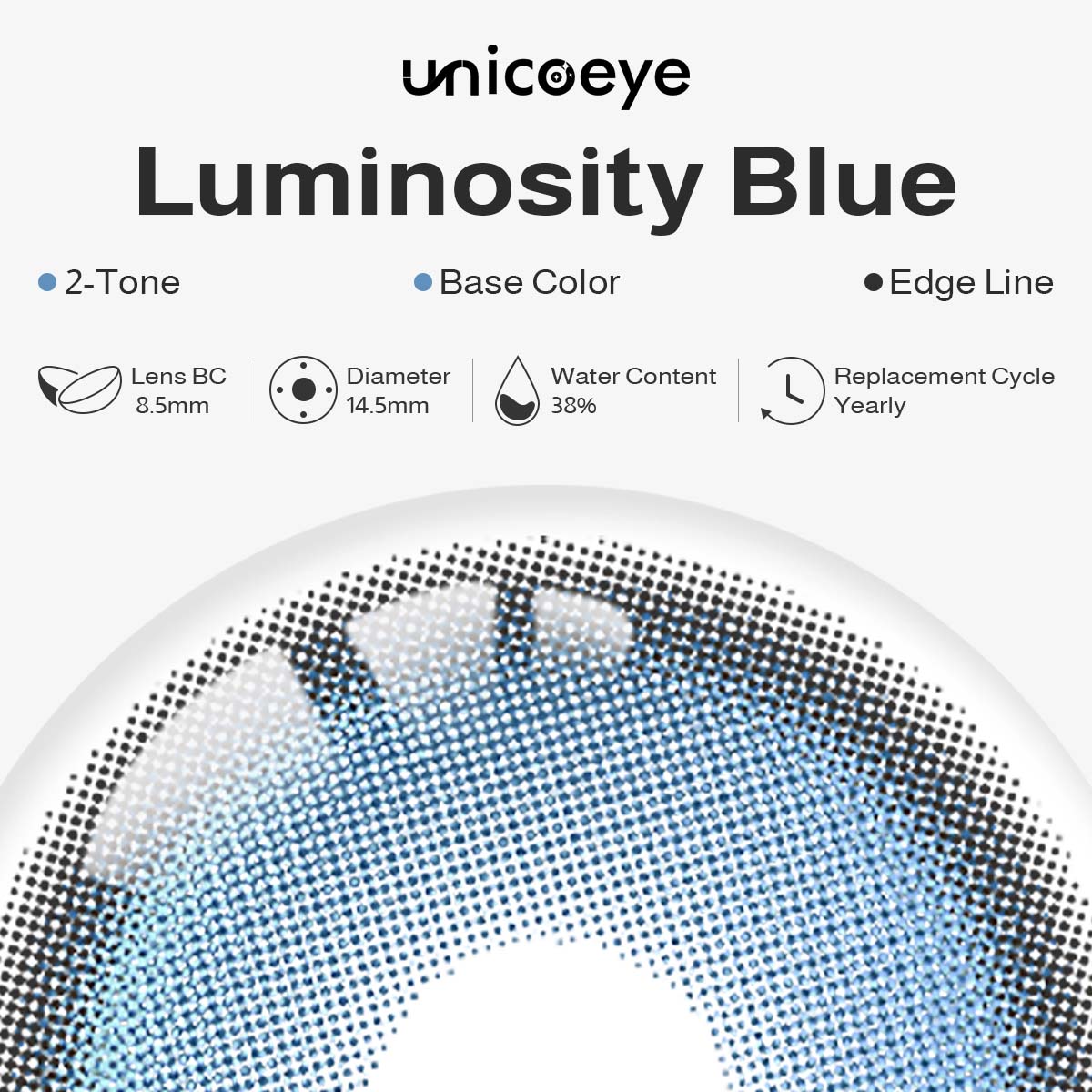 Luminosity Blue Yearly Contact Lenses