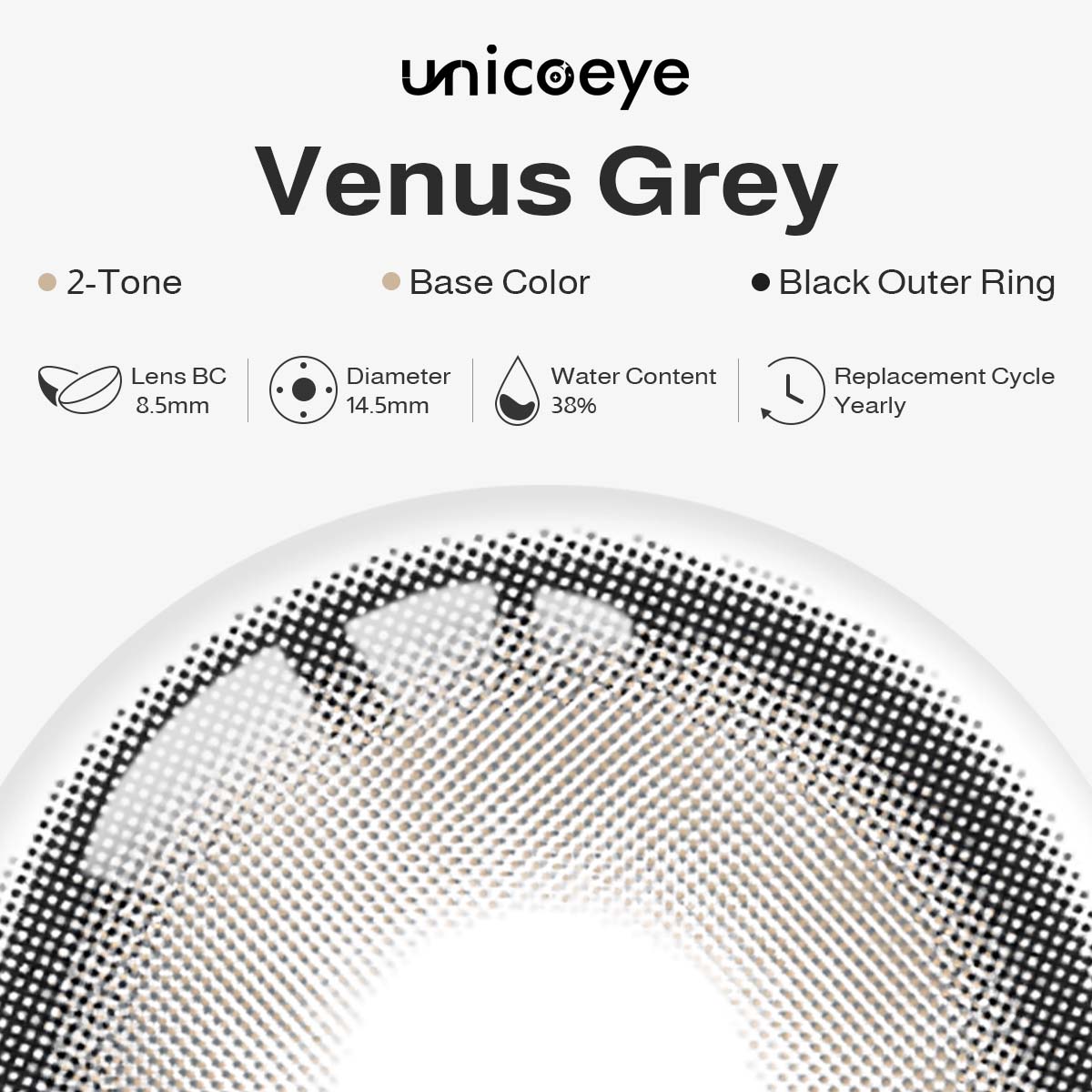 Venus Gray Yearly Contact Lenses