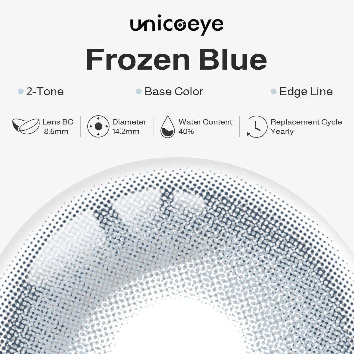 Frozen Blue Prescription Yearly Contact Lenses