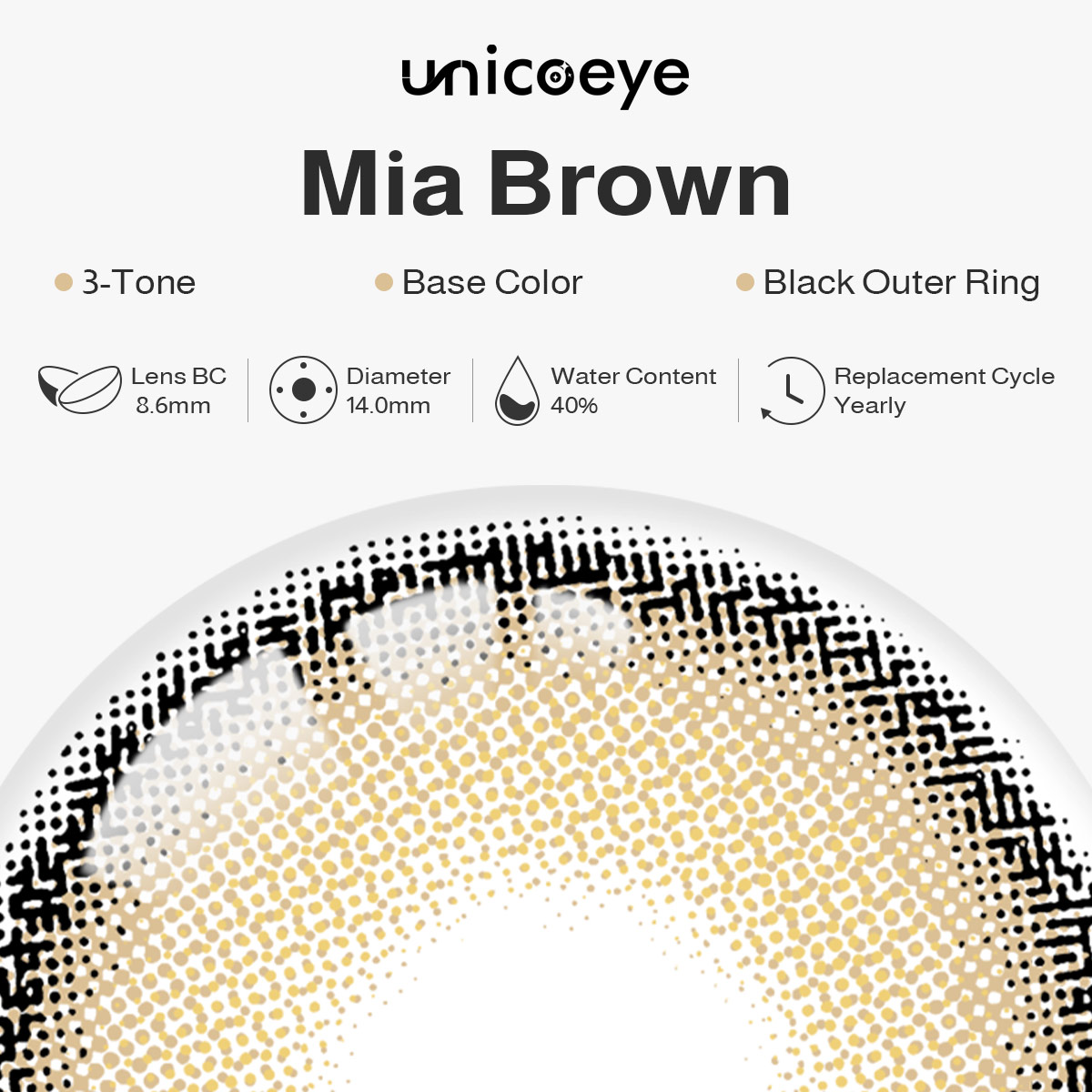 Mia Brown Prescription Yearly Contact Lenses