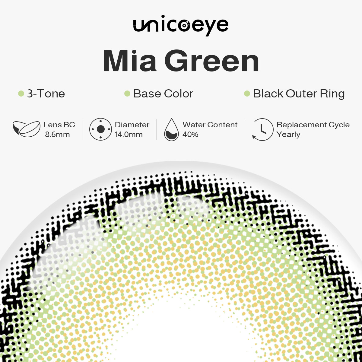Mia Green Prescription Yearly Contact Lenses