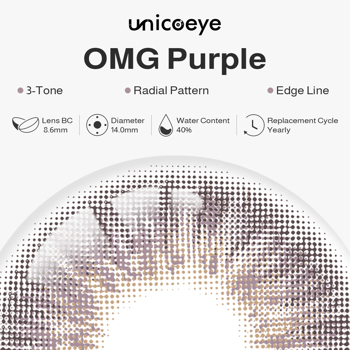 OMG Purple Yearly Contact Lenses