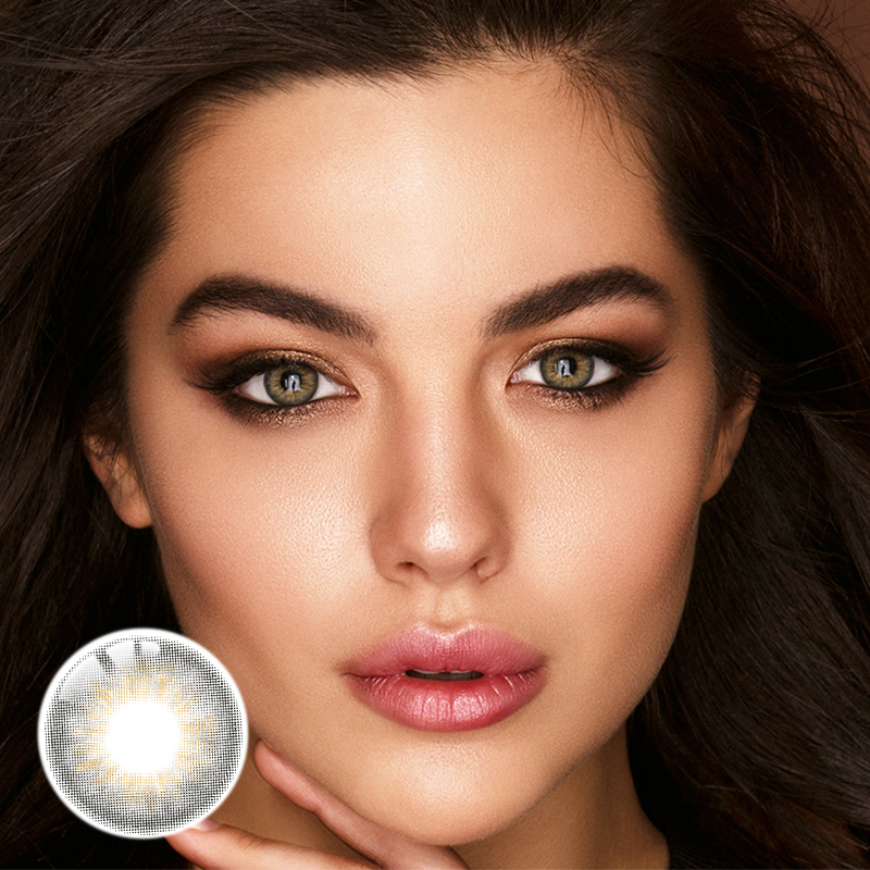 Slight Drunk Gray Prescription Yearly Contact Lenses