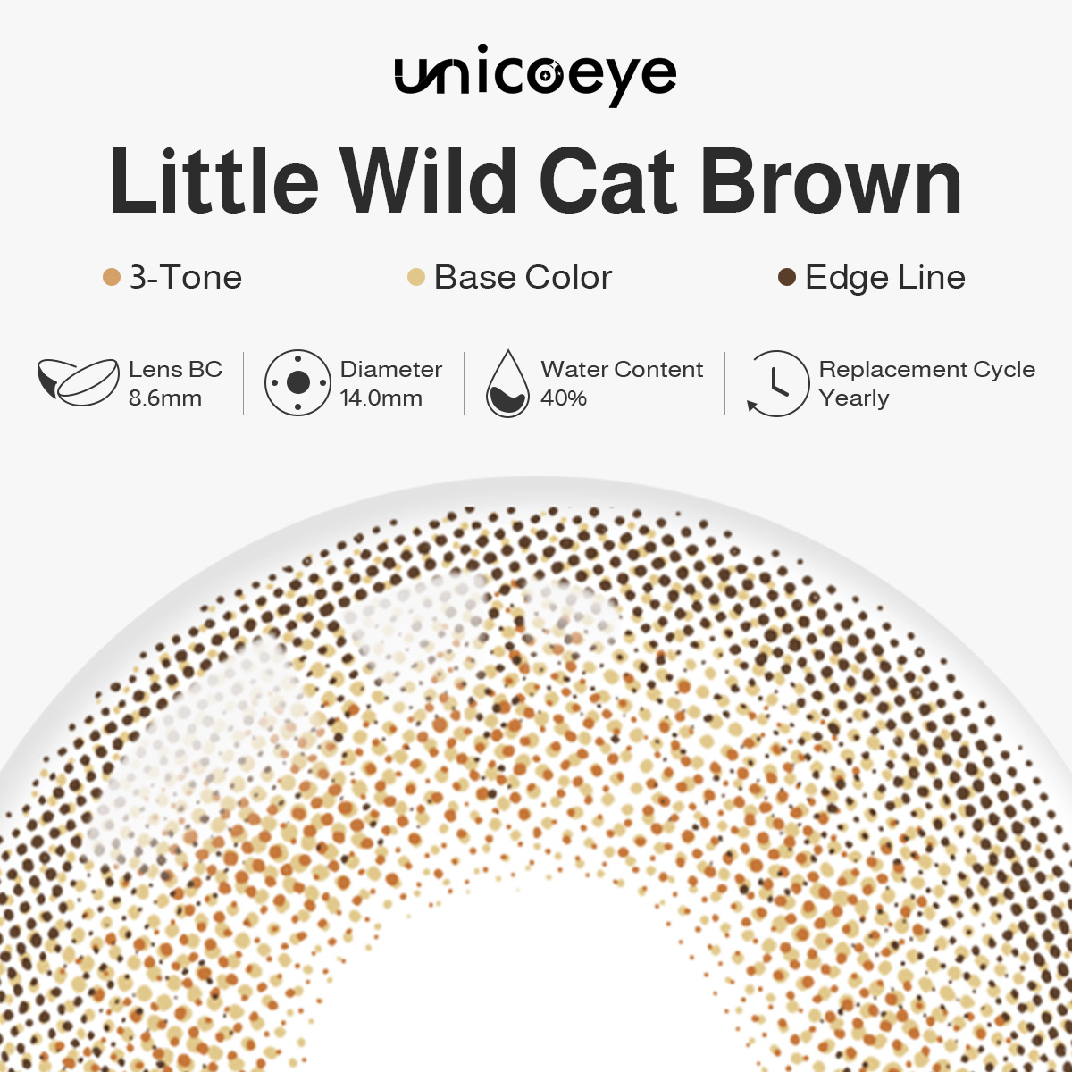 Little Wild Cat Brown Prescription Yearly Contact Lenses