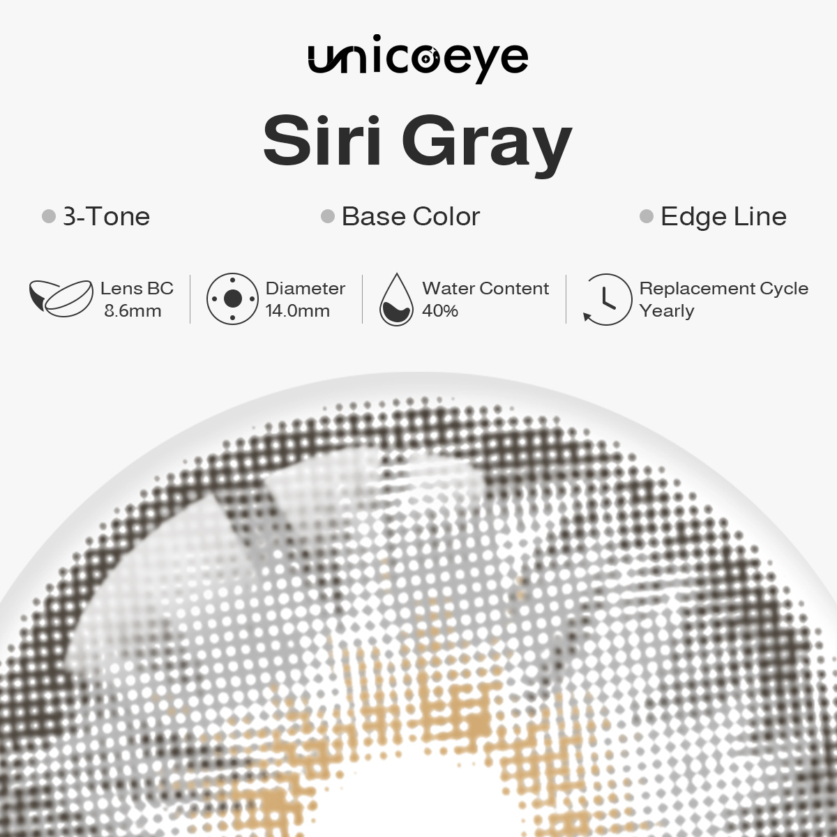Siri Gray Prescription Yearly Contact Lenses